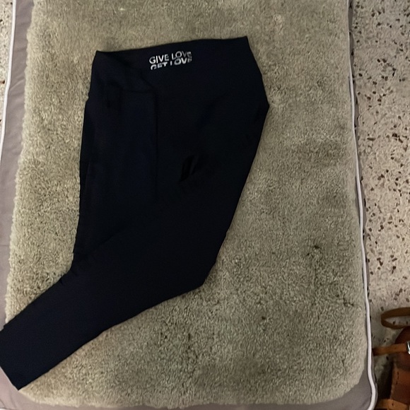 Betsey Johnson Give Love Get Love Navy Blue Leggings Small - Picture 2 of 4